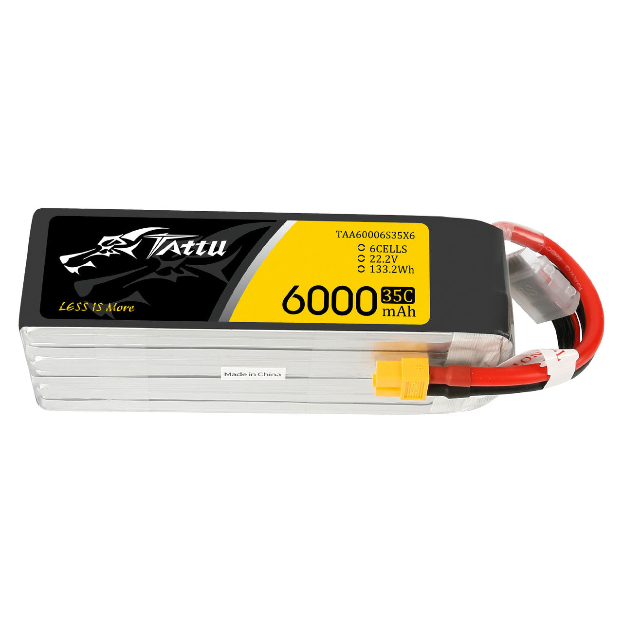 TATTU 35C 22.2V 6S 6000MAH LIPO BATTERY PACK WITH XT60 PLUG - DroneDynamics.ca