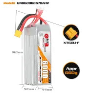 6000mah 6S1P 22.8V HV 70C - DroneDynamics.ca