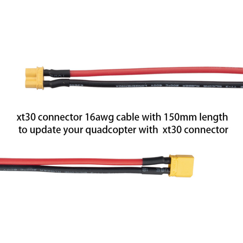 RJXHOBBY 5pcs XT30U Plug Male Connector with 150mm 16AWG Silicone Wire for RC LiPo Battery FPV Racing Drone - DroneDynamics.ca