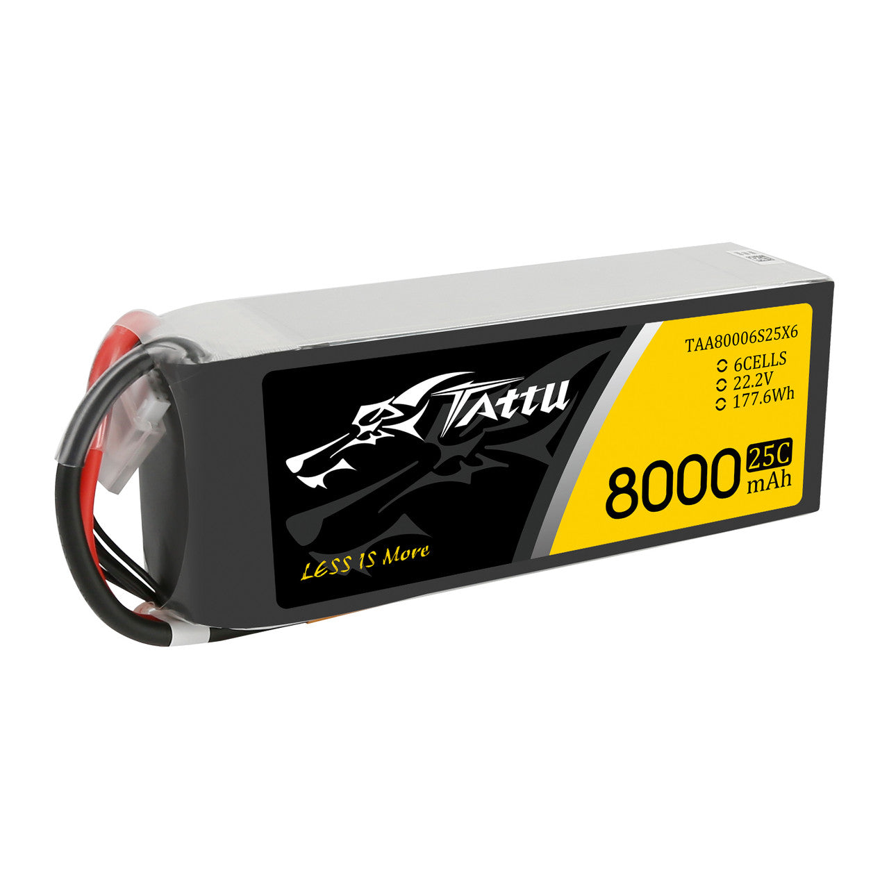Tattu 22.2V 25C 6S 8000mAh Lipo Battery Pack with XT60 Plug - DroneDynamics.ca