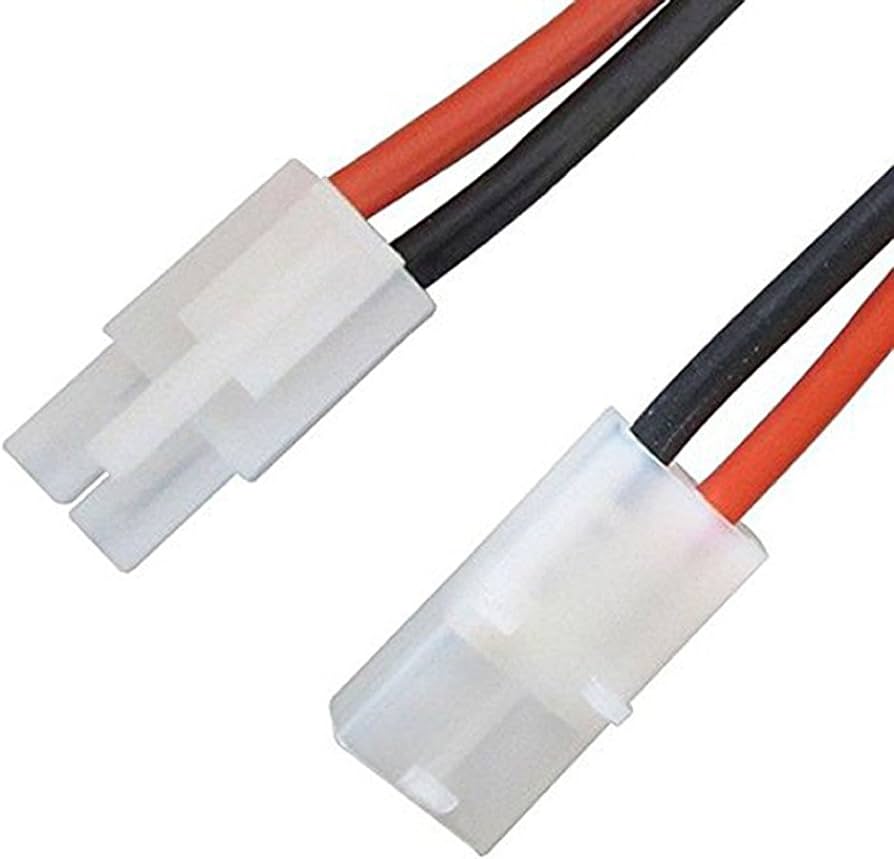 L005 Battery plug female to Tamiya male connector adapter 14AWG silicone wire L=5CM - DroneDynamics.ca