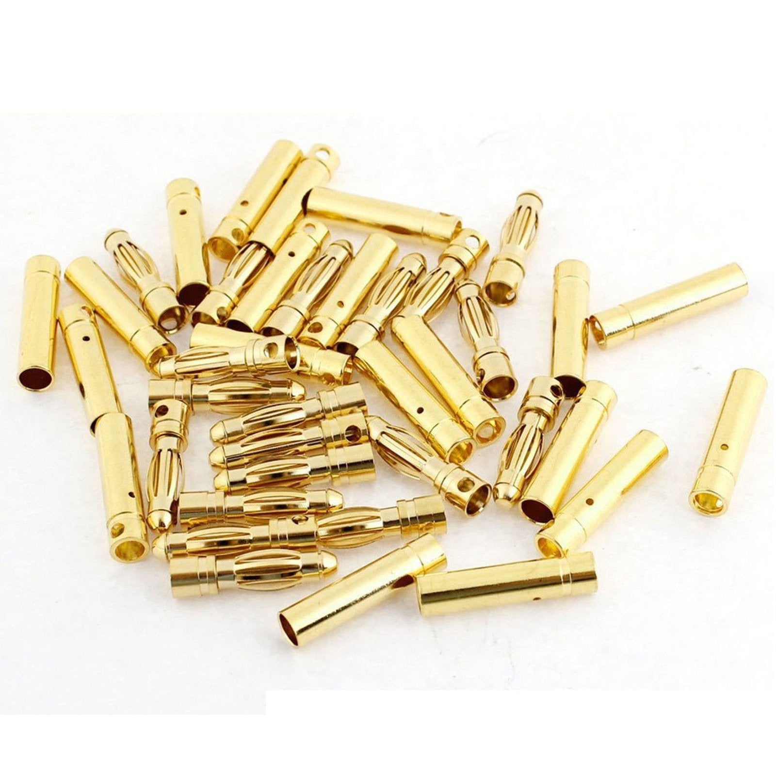 2mm Gold Bullet Connector (10x Male/Female) - DroneDynamics.ca