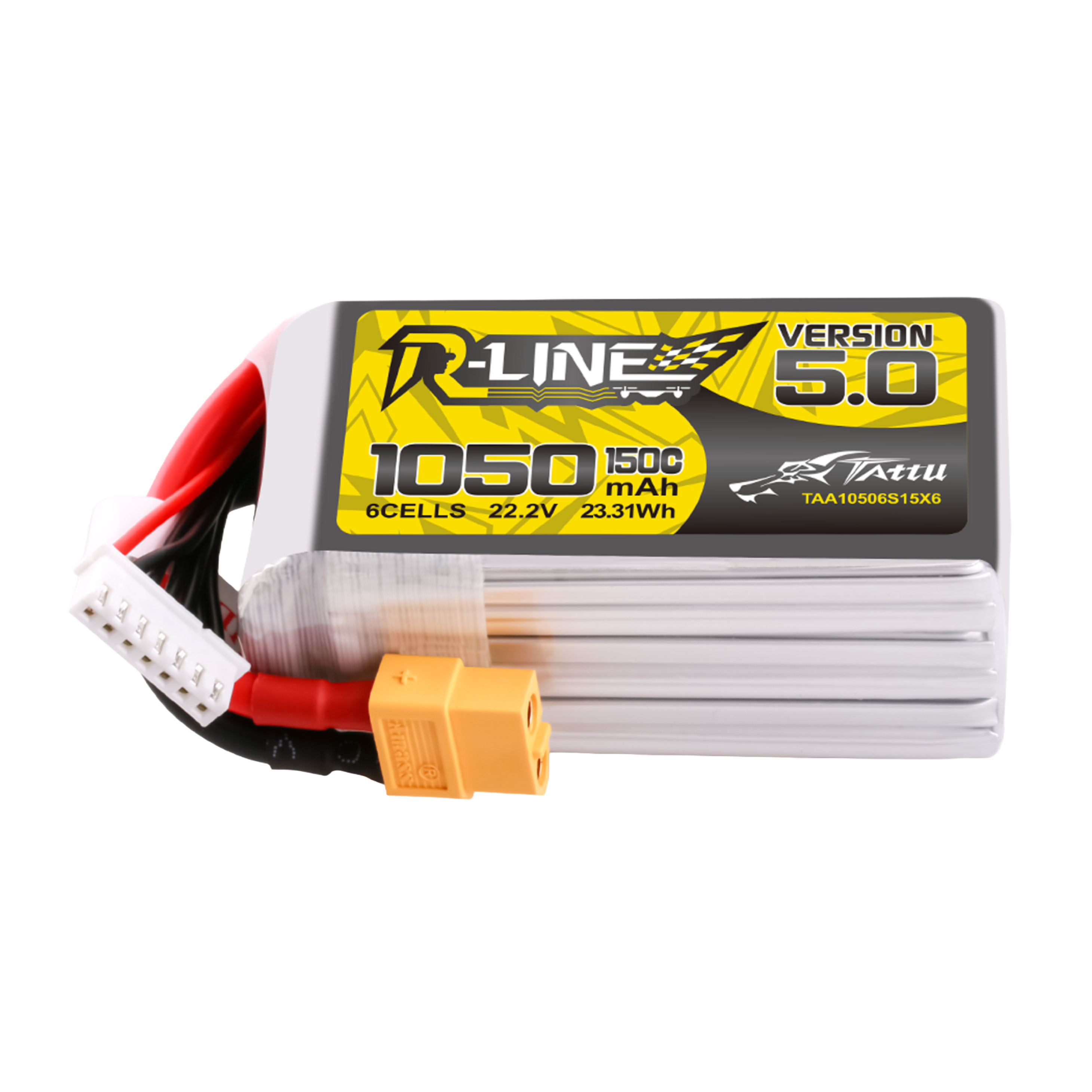 Tattu R-Line Version 5.0 1050mAh 6S 22.2V 150C Lipo Battery Pack With XT60 Plug - DroneDynamics.ca