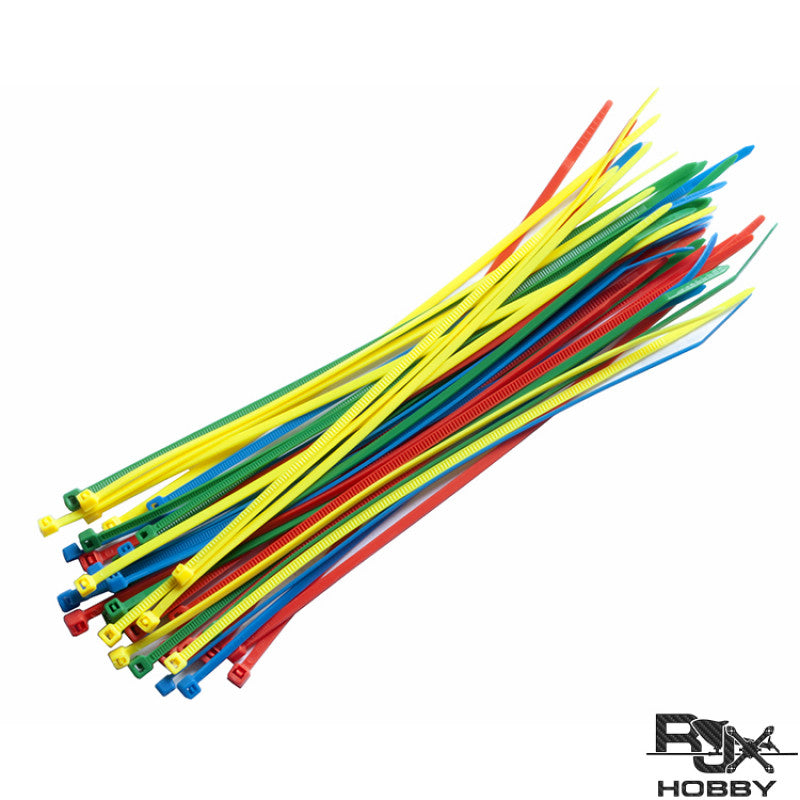 RJXHOBBY 40pcs Nylon Cable Ties Multi Color (2.5x100mm) - DroneDynamics.ca