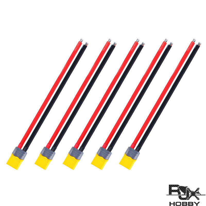 RJXHOBBY 5pcs XT60 Male Connector with Sheath Housing Connector with 150mm 12AWG Silicon Wire for RC Lipo Battery FPV Drone Drone ESC - DroneDynamics.ca