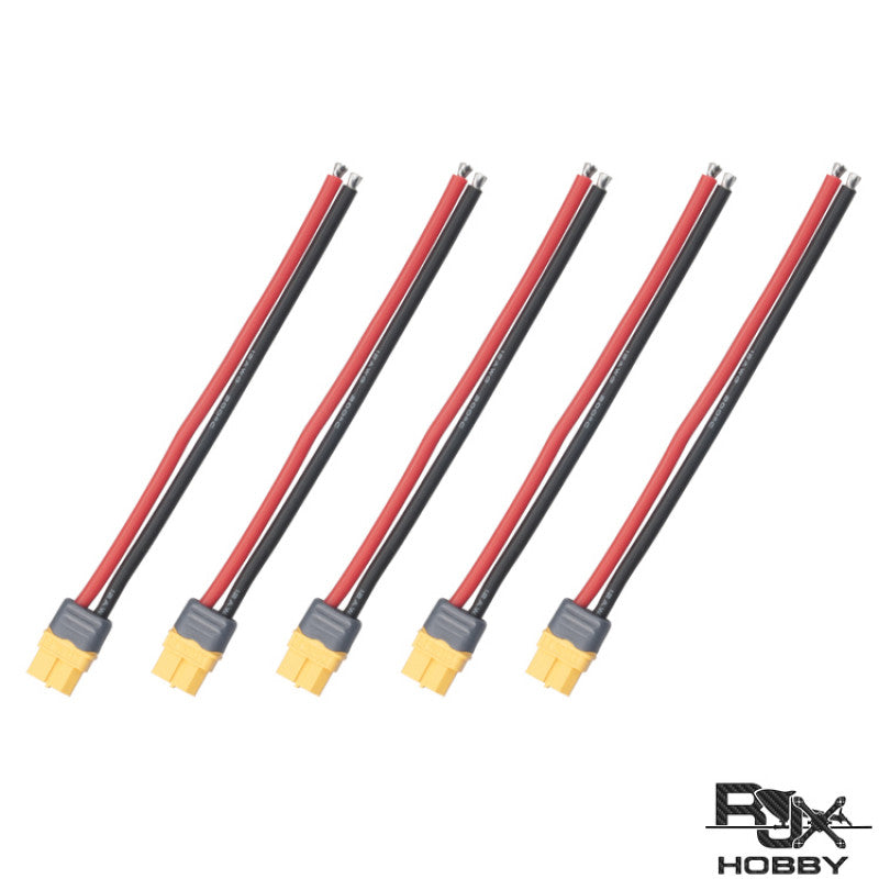 RJXHOBBY 5pcs XT60 Female Connector with Sheath Housing Connector with 150mm 12AWG Silicon Wire for RC Lipo Battery FPV Drone Drone ESC - DroneDynamics.ca