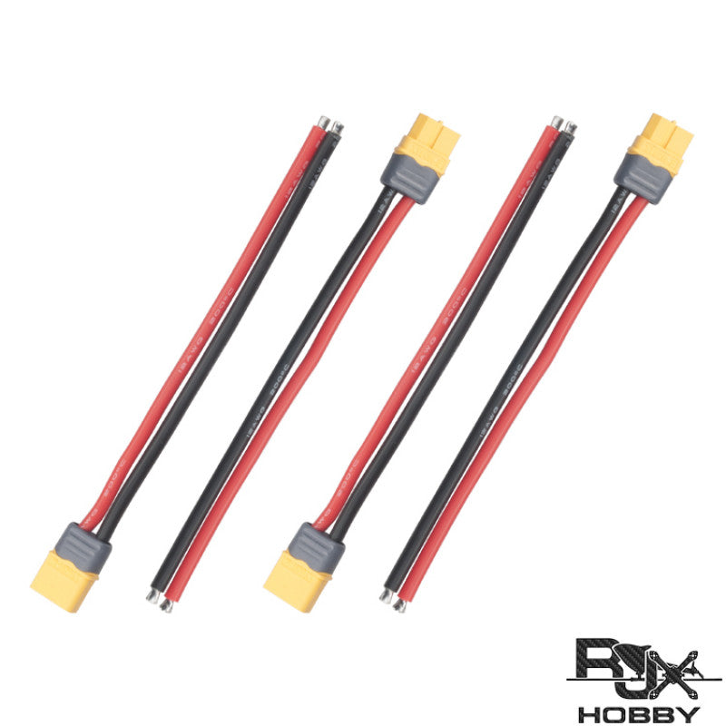 RJXHOBBY 4pcs XT60 Male Female Connector with Sheath Housing Connector with 150mm 12AWG Silicon Wire for RC Lipo Battery FPV Drone Drone ESC - DroneDynamics.ca
