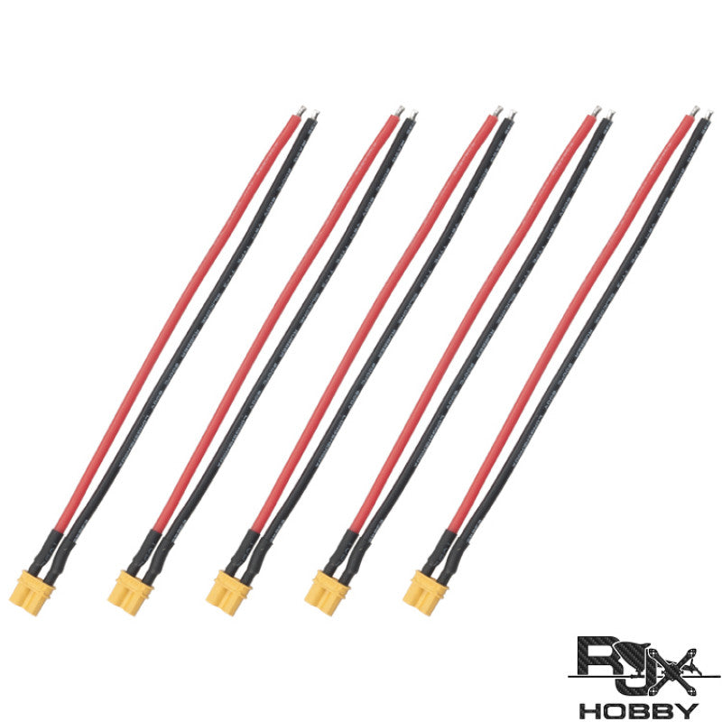 RJXHOBBY 5pcs XT30U Female Connector with 150mm 16AWG Silicone Wire for RC LiPo Battery FPV Racing Drone - DroneDynamics.ca