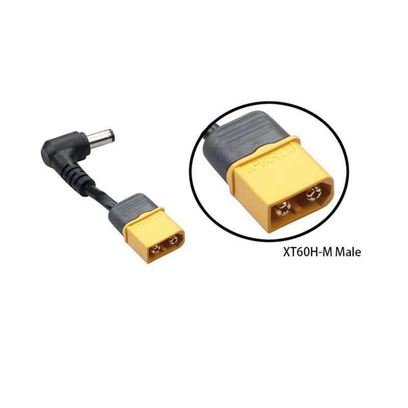 XT60 Male Plug DC 5.5mm x 2.5mm Male Adapter (4cm) - DroneDynamics.ca