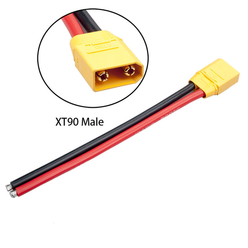 RJXHOBBY 2pcs XT90 Plug Male Female Connector with 150mm 10AWG Silicon Wire for RC Lipo Battery FPV Drone - DroneDynamics.ca