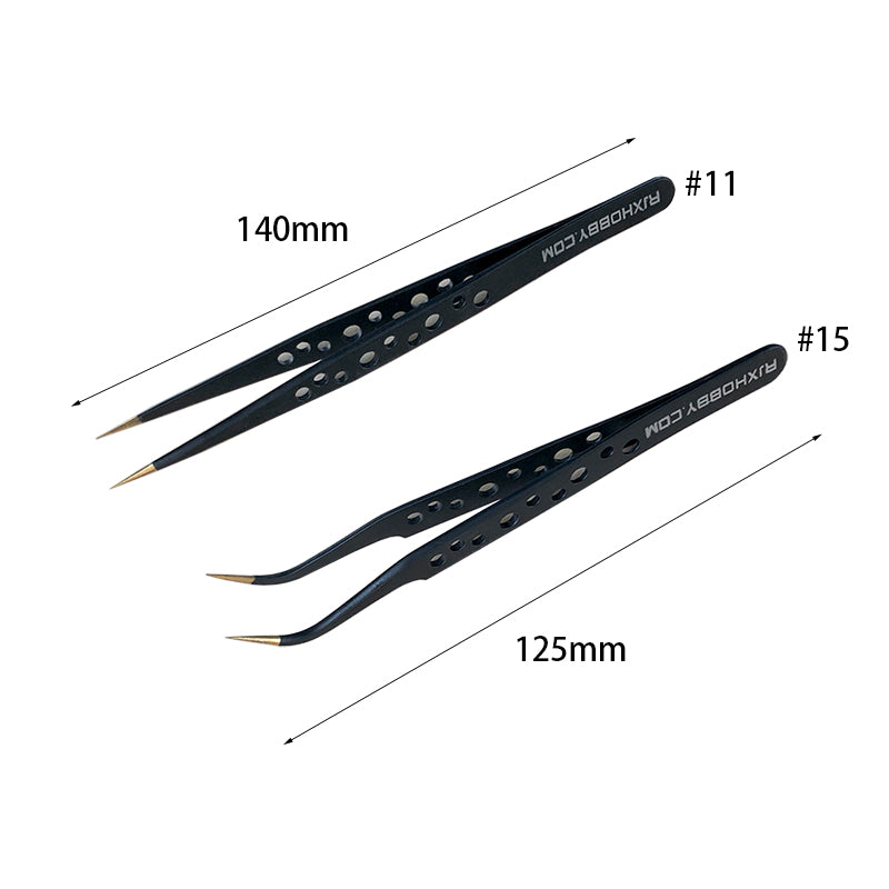 RJX High Precision Tweezers Stainless Steel Cooling Hole Electronics Repair Hand Tools - DroneDynamics.ca