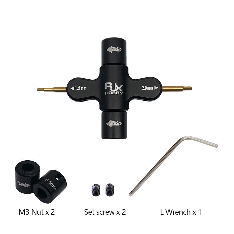 RJX 1Pcs M3 M5 Metal Quad Wrench - DroneDynamics.ca