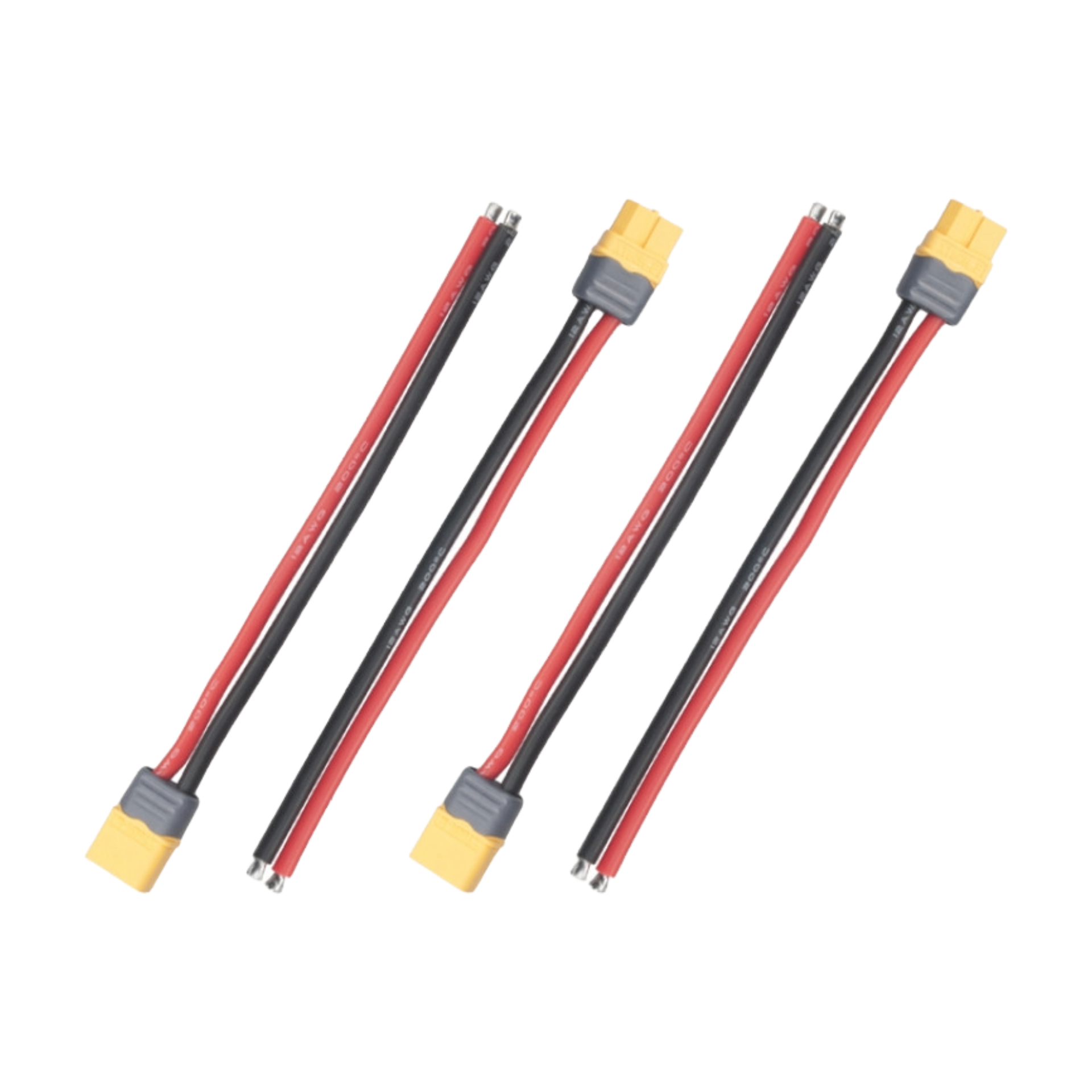 XT60 Male Female Connector W/150mm 12AWG Silicon Wire (2-Pairs) - DroneDynamics.ca