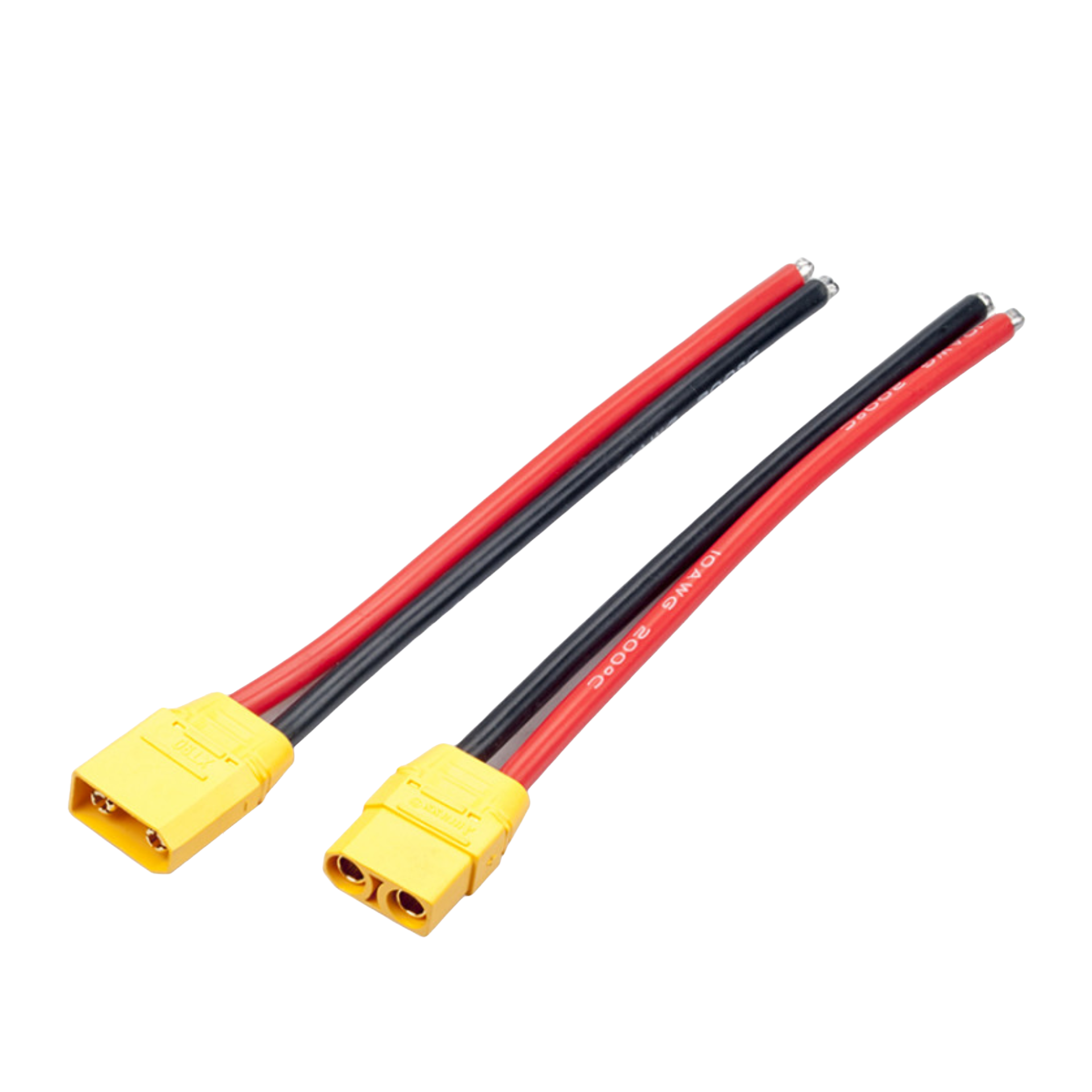 XT90 Plug Male/Female Connector with 150mm 10AWG Wire (1-Pair) - DroneDynamics.ca