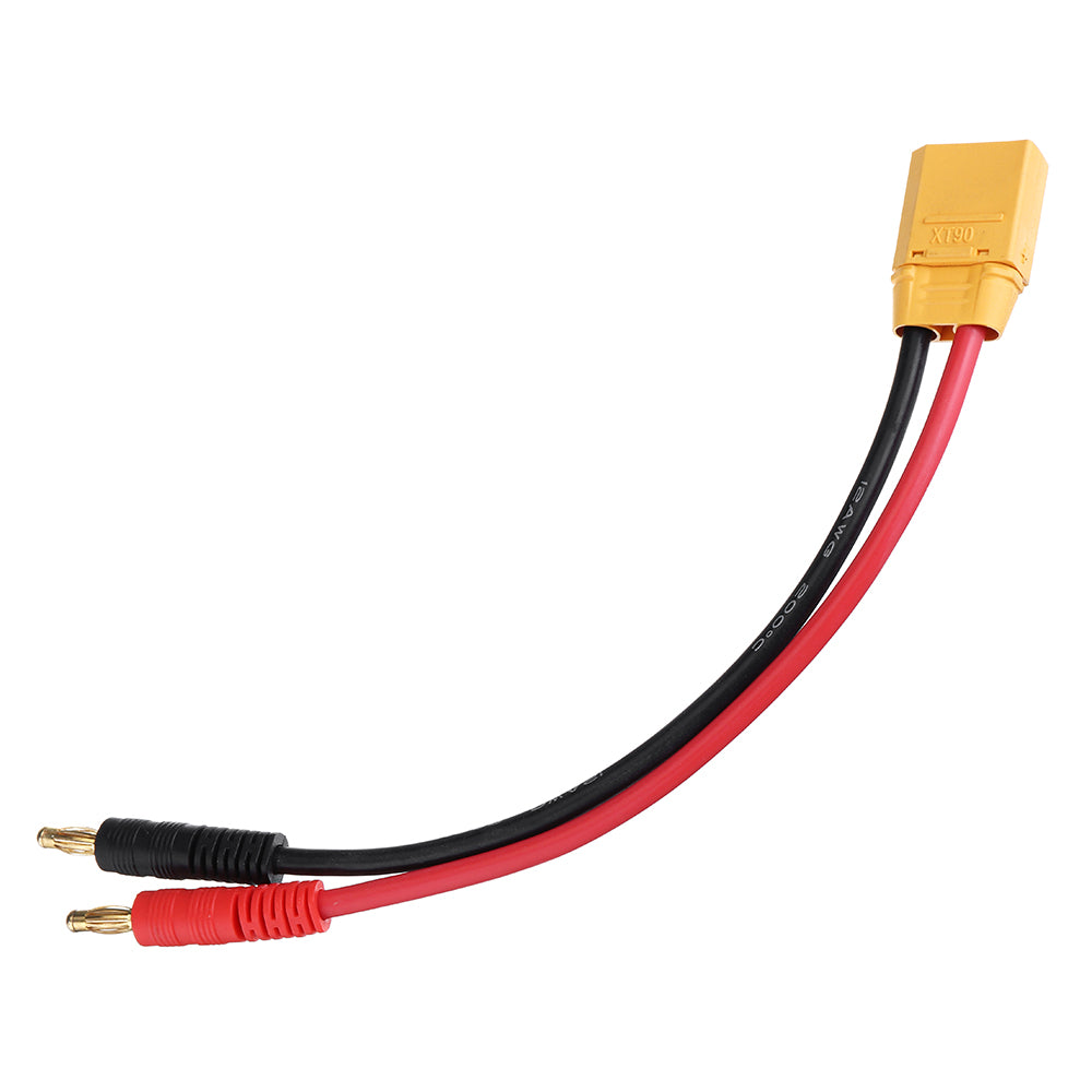 RJX - Charger Leads XT90 Female Connector to 4mm Banana Plug (30cm / 12AWG) - DroneDynamics.ca