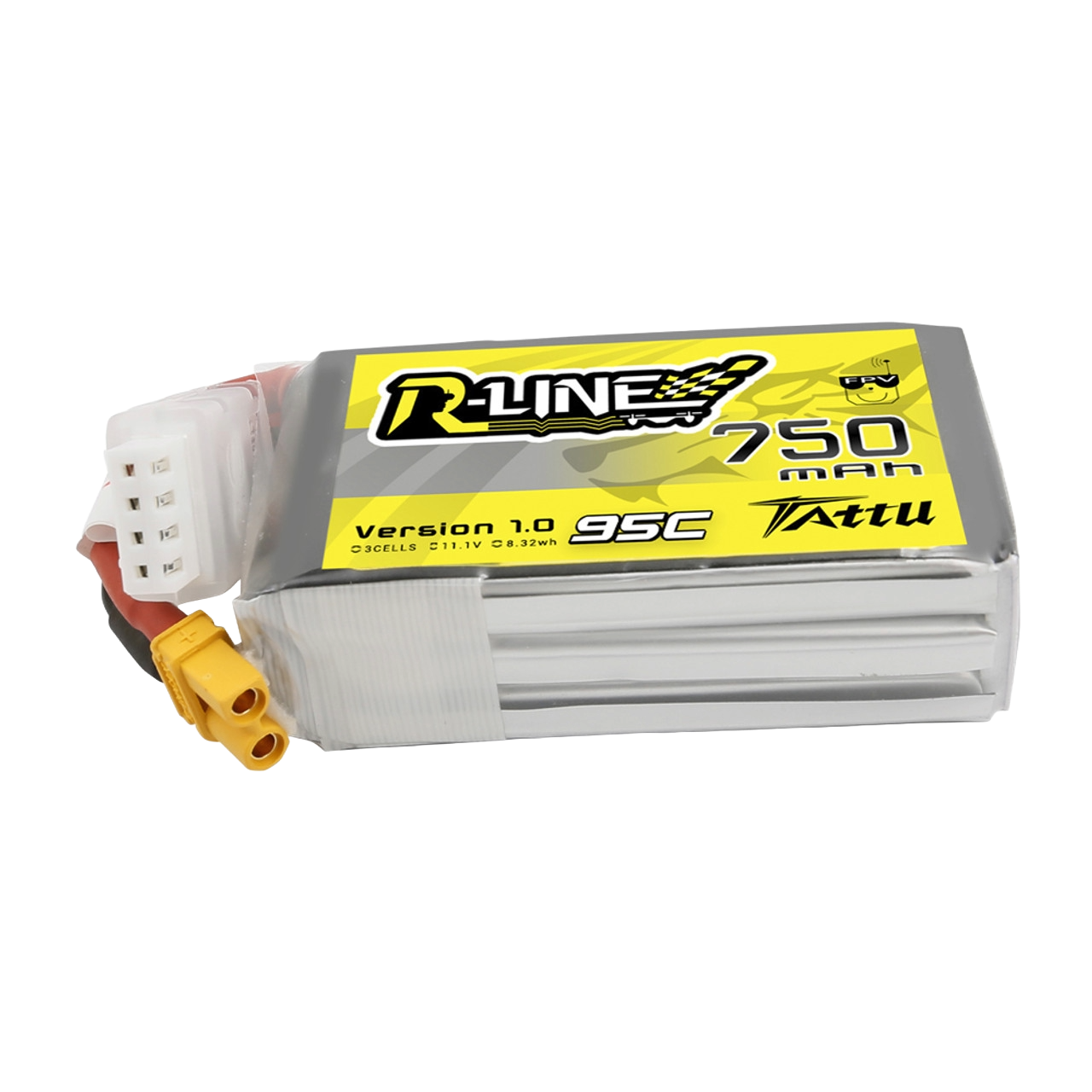 Tattu R-Line 750mAh 11.1V 95C 3S1P Lipo Battery Pack with XT30 Plug