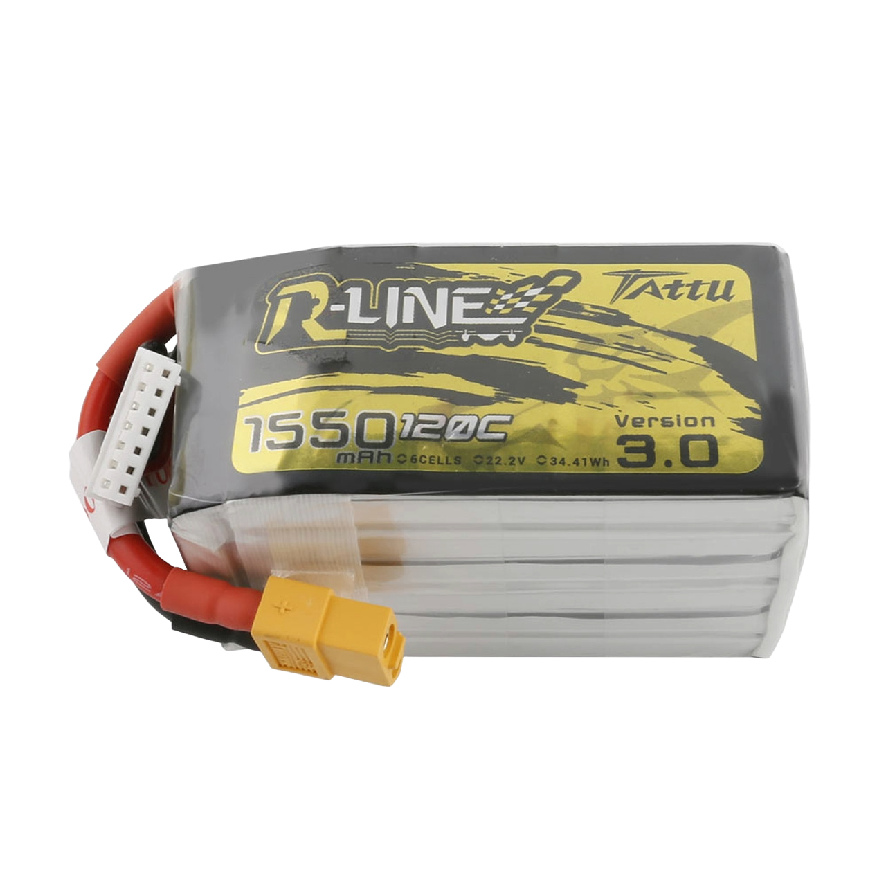 Tattu R-Line Version 3.0 1550mAh 22.2V 120C 6S1P Lipo Battery Pack with XT60 Plug - DroneDynamics.ca