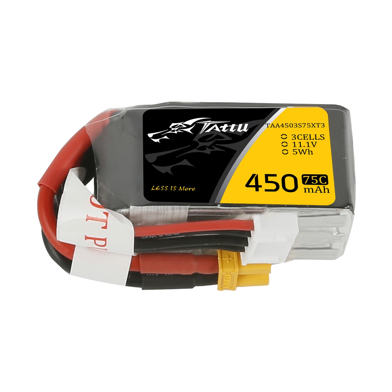 Tattu 11.1V 75C 3S 450mAh Lipo Battery Pack with XT30 Plug - DroneDynamics.ca
