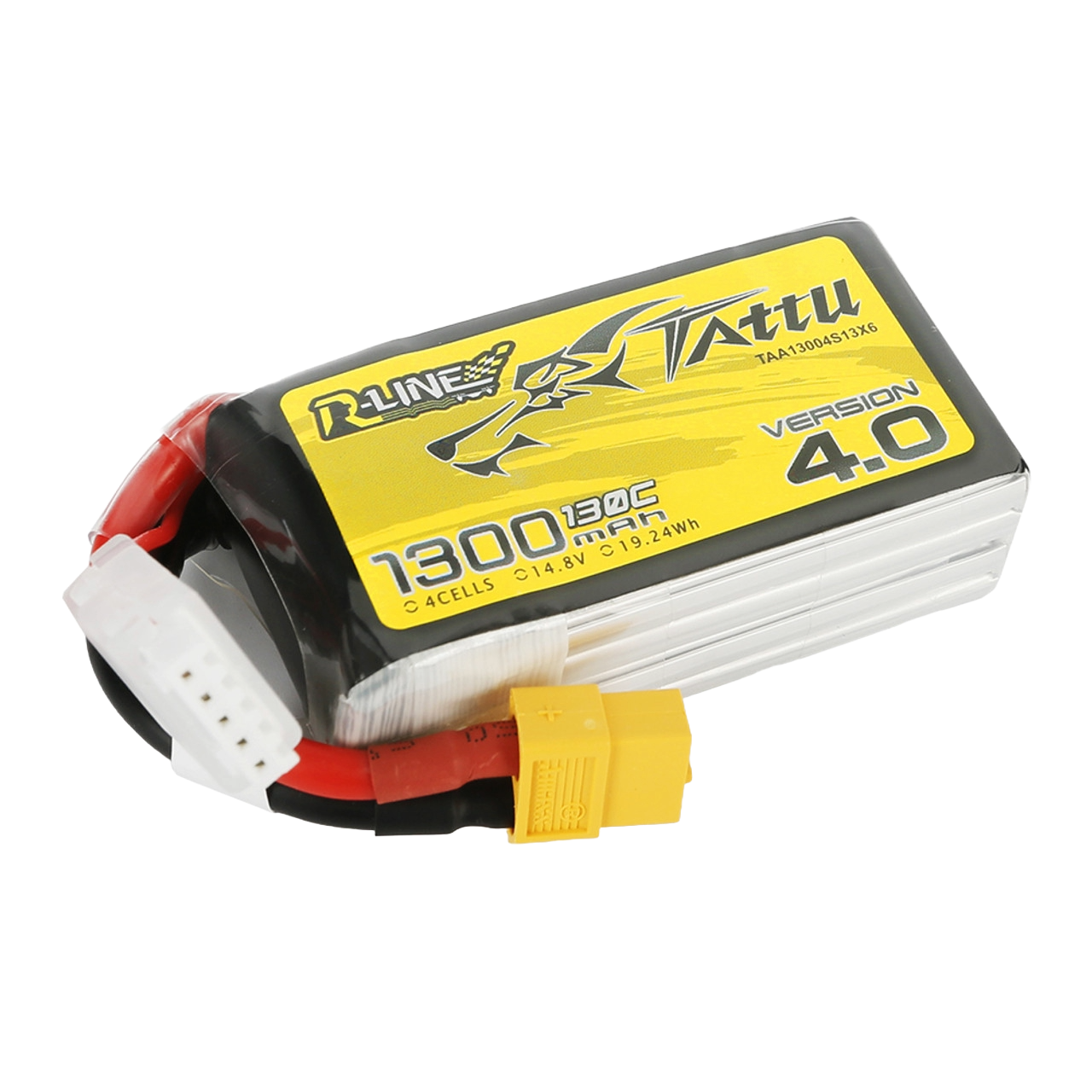 Tattu R-Line Version 4.0 1300mAh 14.8V 130C 4S1P Lipo Battery Pack With XT60 Plug - DroneDynamics.ca