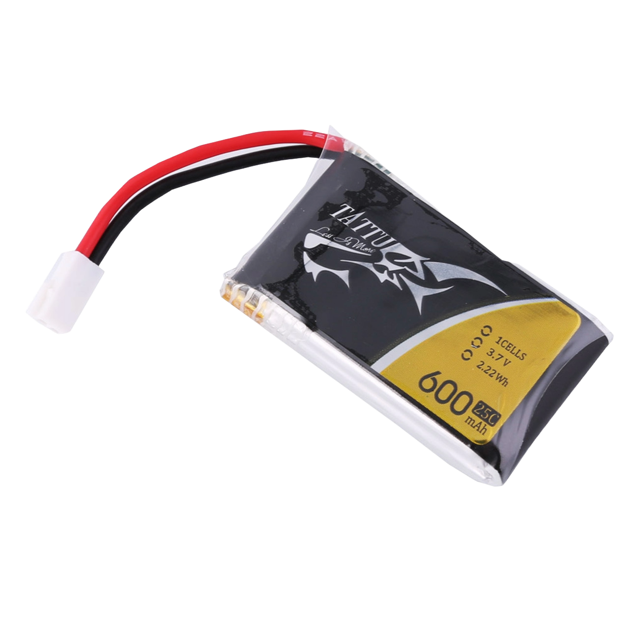 Tattu 25C 1S 3.7 V 600mah Lipo Battery Pack With Molex 51005-2P Plug (6-Pack) - DroneDynamics.ca