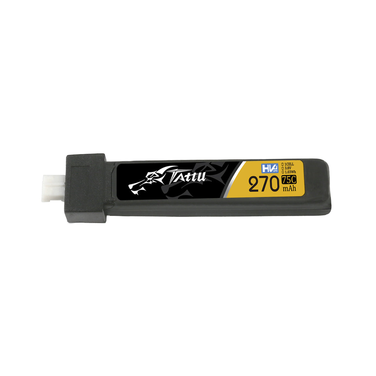 Tattu 270mAh 3.8V High Voltage 75C 1S1P Lipo Battery Pack with JST-PHR 2.0 Plug (5pcs) - DroneDynamics.ca