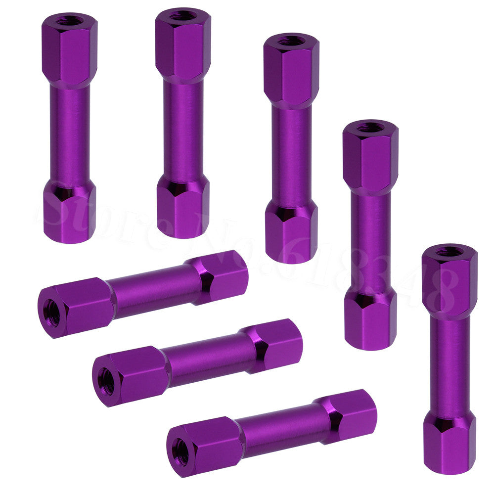 8-Pack HobbyPark M3x28mm Aluminum Standoffs Spacer Hex for RC Quadcopter Replacement (Purple) - DroneDynamics.ca
