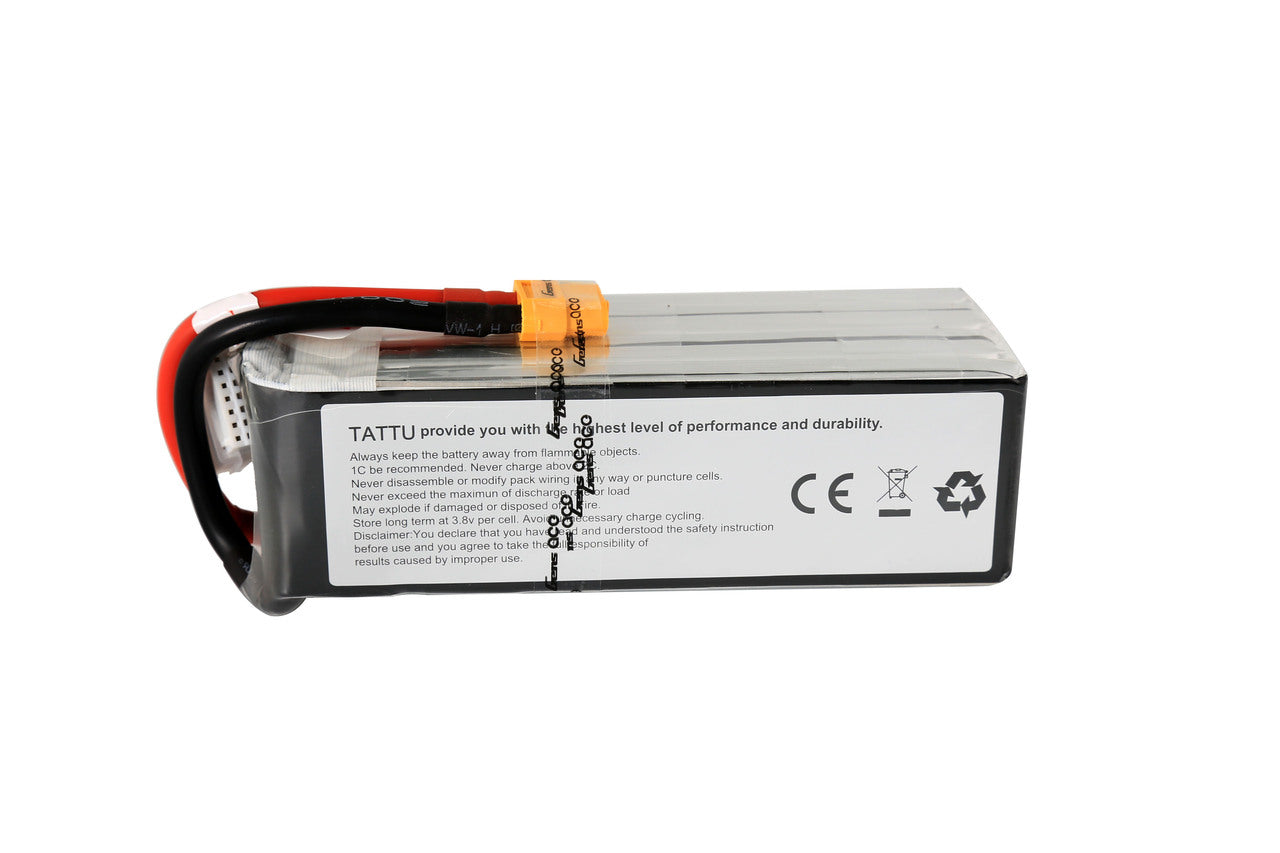 Tattu 4500mAh 22.2V 25C 6S1P Lipo Battery Pack with XT60 Plug - DroneDynamics.ca